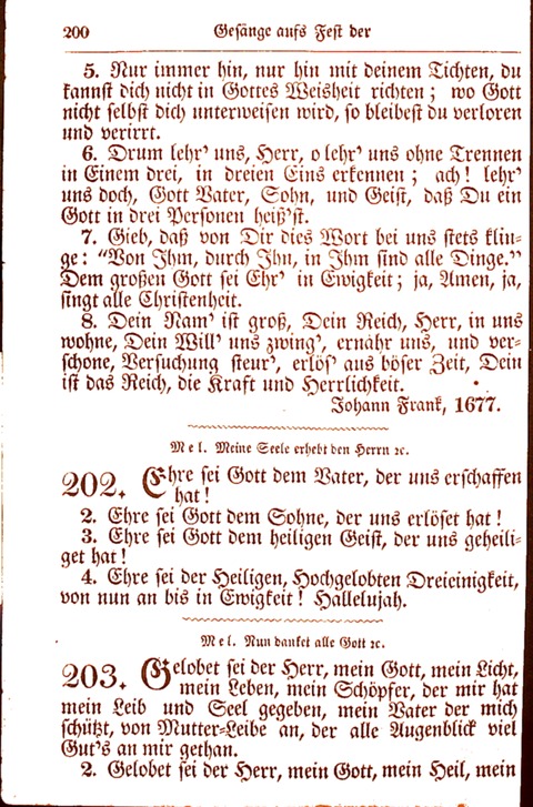 Evangelisch-Lutherisches Gesang-Buch: worin die gebräuchlichsten alten Kirchen-Lieder Dr. M. Lutheri und anderer reinen lehrer und zeugen Gottes, zur Befoerderung der wahren ... (2. verm. Aus.) page 200