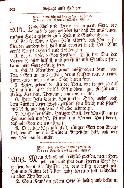 Evangelisch-Lutherisches Gesang-Buch: worin die gebräuchlichsten alten Kirchen-Lieder Dr. M. Lutheri und anderer reinen lehrer und zeugen Gottes, zur Befoerderung der wahren ... (2. verm. Aus.) page 202