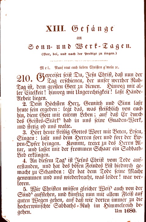 Evangelisch-Lutherisches Gesang-Buch: worin die gebräuchlichsten alten Kirchen-Lieder Dr. M. Lutheri und anderer reinen lehrer und zeugen Gottes, zur Befoerderung der wahren ... (2. verm. Aus.) page 210