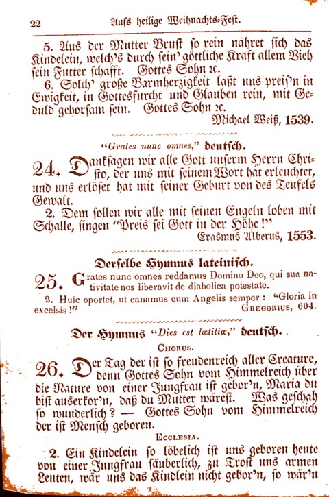 Evangelisch-Lutherisches Gesang-Buch: worin die gebräuchlichsten alten Kirchen-Lieder Dr. M. Lutheri und anderer reinen lehrer und zeugen Gottes, zur Befoerderung der wahren ... (2. verm. Aus.) page 22