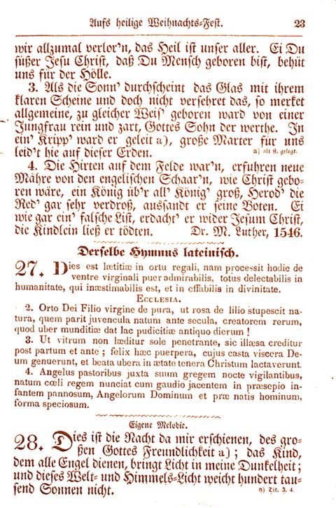 Evangelisch-Lutherisches Gesang-Buch: worin die gebräuchlichsten alten Kirchen-Lieder Dr. M. Lutheri und anderer reinen lehrer und zeugen Gottes, zur Befoerderung der wahren ... (2. verm. Aus.) page 23