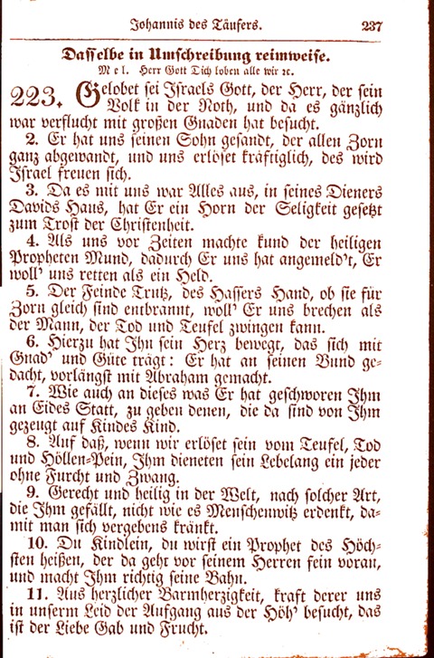 Evangelisch-Lutherisches Gesang-Buch: worin die gebräuchlichsten alten Kirchen-Lieder Dr. M. Lutheri und anderer reinen lehrer und zeugen Gottes, zur Befoerderung der wahren ... (2. verm. Aus.) page 238