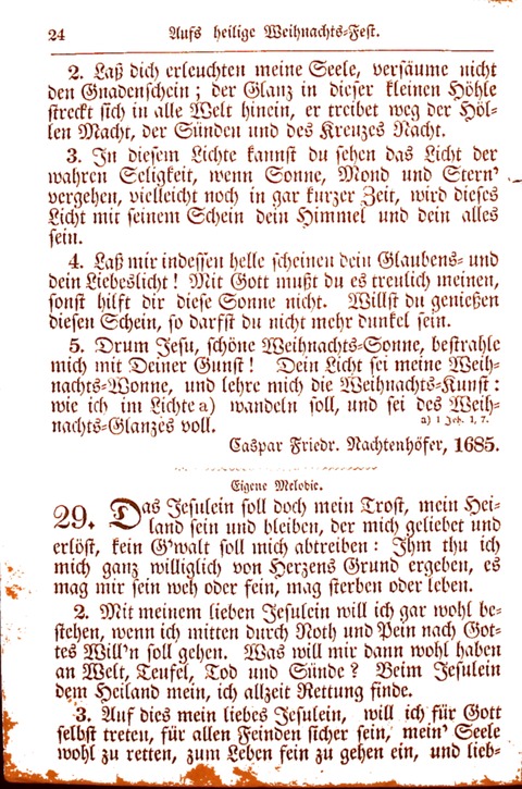 Evangelisch-Lutherisches Gesang-Buch: worin die gebräuchlichsten alten Kirchen-Lieder Dr. M. Lutheri und anderer reinen lehrer und zeugen Gottes, zur Befoerderung der wahren ... (2. verm. Aus.) page 24