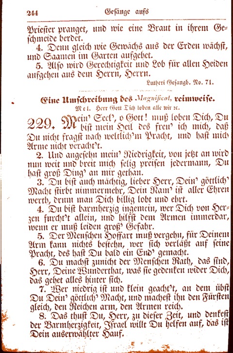 Evangelisch-Lutherisches Gesang-Buch: worin die gebräuchlichsten alten Kirchen-Lieder Dr. M. Lutheri und anderer reinen lehrer und zeugen Gottes, zur Befoerderung der wahren ... (2. verm. Aus.) page 245