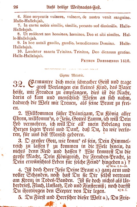 Evangelisch-Lutherisches Gesang-Buch: worin die gebräuchlichsten alten Kirchen-Lieder Dr. M. Lutheri und anderer reinen lehrer und zeugen Gottes, zur Befoerderung der wahren ... (2. verm. Aus.) page 26