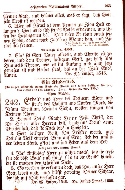 Evangelisch-Lutherisches Gesang-Buch: worin die gebräuchlichsten alten Kirchen-Lieder Dr. M. Lutheri und anderer reinen lehrer und zeugen Gottes, zur Befoerderung der wahren ... (2. verm. Aus.) page 264