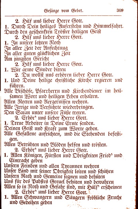 Evangelisch-Lutherisches Gesang-Buch: worin die gebräuchlichsten alten Kirchen-Lieder Dr. M. Lutheri und anderer reinen lehrer und zeugen Gottes, zur Befoerderung der wahren ... (2. verm. Aus.) page 310