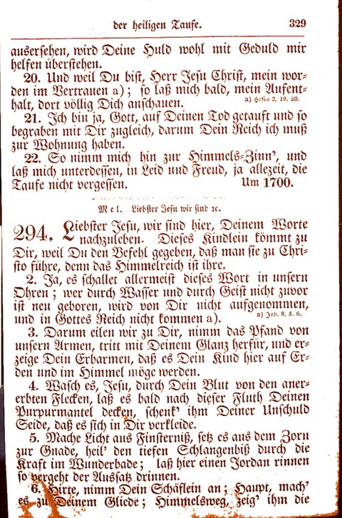 Evangelisch-Lutherisches Gesang-Buch: worin die gebräuchlichsten alten Kirchen-Lieder Dr. M. Lutheri und anderer reinen lehrer und zeugen Gottes, zur Befoerderung der wahren ... (2. verm. Aus.) page 330