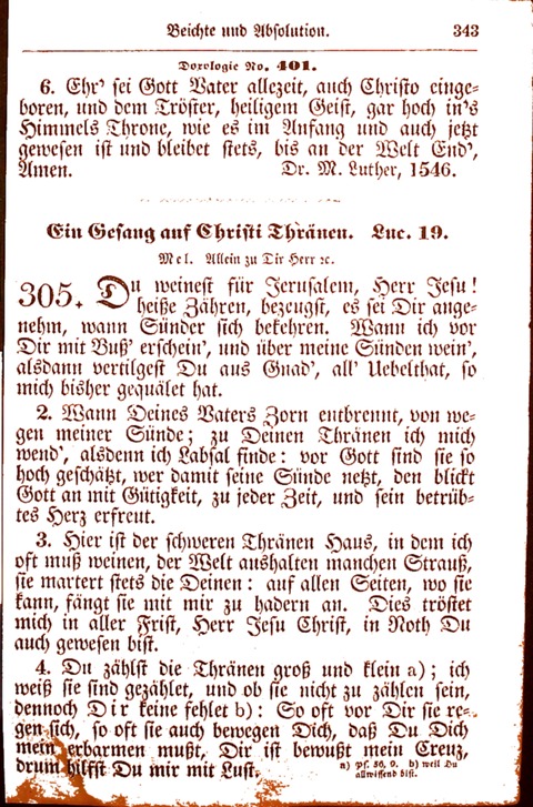 Evangelisch-Lutherisches Gesang-Buch: worin die gebräuchlichsten alten Kirchen-Lieder Dr. M. Lutheri und anderer reinen lehrer und zeugen Gottes, zur Befoerderung der wahren ... (2. verm. Aus.) page 344