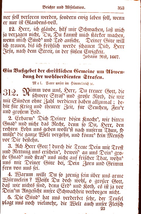 Evangelisch-Lutherisches Gesang-Buch: worin die gebräuchlichsten alten Kirchen-Lieder Dr. M. Lutheri und anderer reinen lehrer und zeugen Gottes, zur Befoerderung der wahren ... (2. verm. Aus.) page 354