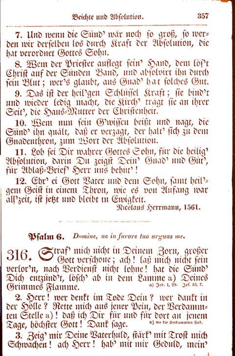 Evangelisch-Lutherisches Gesang-Buch: worin die gebräuchlichsten alten Kirchen-Lieder Dr. M. Lutheri und anderer reinen lehrer und zeugen Gottes, zur Befoerderung der wahren ... (2. verm. Aus.) page 358