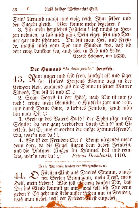 Evangelisch-Lutherisches Gesang-Buch: worin die gebräuchlichsten alten Kirchen-Lieder Dr. M. Lutheri und anderer reinen lehrer und zeugen Gottes, zur Befoerderung der wahren ... (2. verm. Aus.) page 36