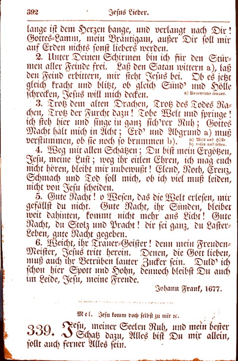 Evangelisch-Lutherisches Gesang-Buch: worin die gebräuchlichsten alten Kirchen-Lieder Dr. M. Lutheri und anderer reinen lehrer und zeugen Gottes, zur Befoerderung der wahren ... (2. verm. Aus.) page 393