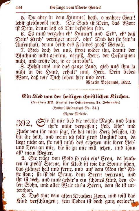 Evangelisch-Lutherisches Gesang-Buch: worin die gebräuchlichsten alten Kirchen-Lieder Dr. M. Lutheri und anderer reinen lehrer und zeugen Gottes, zur Befoerderung der wahren ... (2. verm. Aus.) page 445