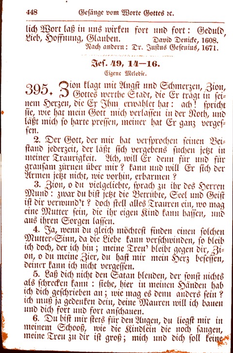 Evangelisch-Lutherisches Gesang-Buch: worin die gebräuchlichsten alten Kirchen-Lieder Dr. M. Lutheri und anderer reinen lehrer und zeugen Gottes, zur Befoerderung der wahren ... (2. verm. Aus.) page 449