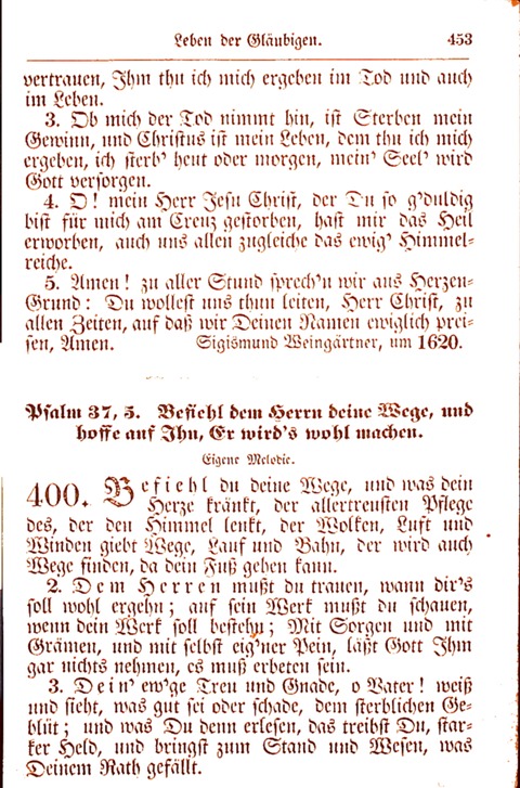 Evangelisch-Lutherisches Gesang-Buch: worin die gebräuchlichsten alten Kirchen-Lieder Dr. M. Lutheri und anderer reinen lehrer und zeugen Gottes, zur Befoerderung der wahren ... (2. verm. Aus.) page 454