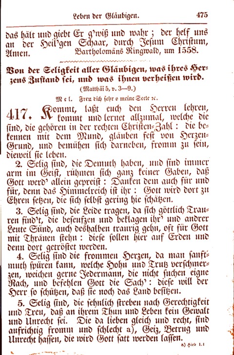 Evangelisch-Lutherisches Gesang-Buch: worin die gebräuchlichsten alten Kirchen-Lieder Dr. M. Lutheri und anderer reinen lehrer und zeugen Gottes, zur Befoerderung der wahren ... (2. verm. Aus.) page 476