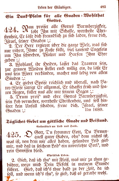 Evangelisch-Lutherisches Gesang-Buch: worin die gebräuchlichsten alten Kirchen-Lieder Dr. M. Lutheri und anderer reinen lehrer und zeugen Gottes, zur Befoerderung der wahren ... (2. verm. Aus.) page 484