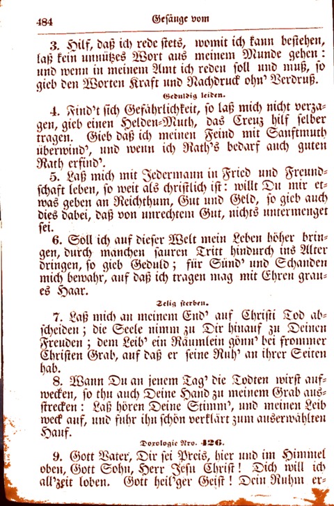 Evangelisch-Lutherisches Gesang-Buch: worin die gebräuchlichsten alten Kirchen-Lieder Dr. M. Lutheri und anderer reinen lehrer und zeugen Gottes, zur Befoerderung der wahren ... (2. verm. Aus.) page 485