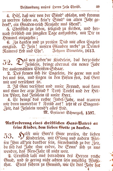 Evangelisch-Lutherisches Gesang-Buch: worin die gebräuchlichsten alten Kirchen-Lieder Dr. M. Lutheri und anderer reinen lehrer und zeugen Gottes, zur Befoerderung der wahren ... (2. verm. Aus.) page 49