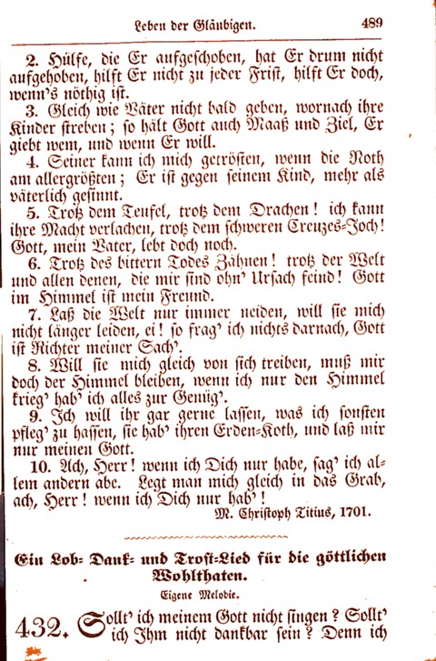 Evangelisch-Lutherisches Gesang-Buch: worin die gebräuchlichsten alten Kirchen-Lieder Dr. M. Lutheri und anderer reinen lehrer und zeugen Gottes, zur Befoerderung der wahren ... (2. verm. Aus.) page 490