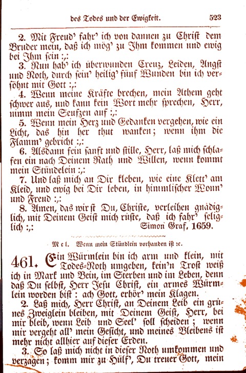 Evangelisch-Lutherisches Gesang-Buch: worin die gebräuchlichsten alten Kirchen-Lieder Dr. M. Lutheri und anderer reinen lehrer und zeugen Gottes, zur Befoerderung der wahren ... (2. verm. Aus.) page 524