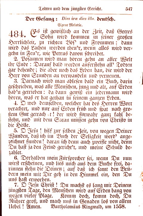 Evangelisch-Lutherisches Gesang-Buch: worin die gebräuchlichsten alten Kirchen-Lieder Dr. M. Lutheri und anderer reinen lehrer und zeugen Gottes, zur Befoerderung der wahren ... (2. verm. Aus.) page 548