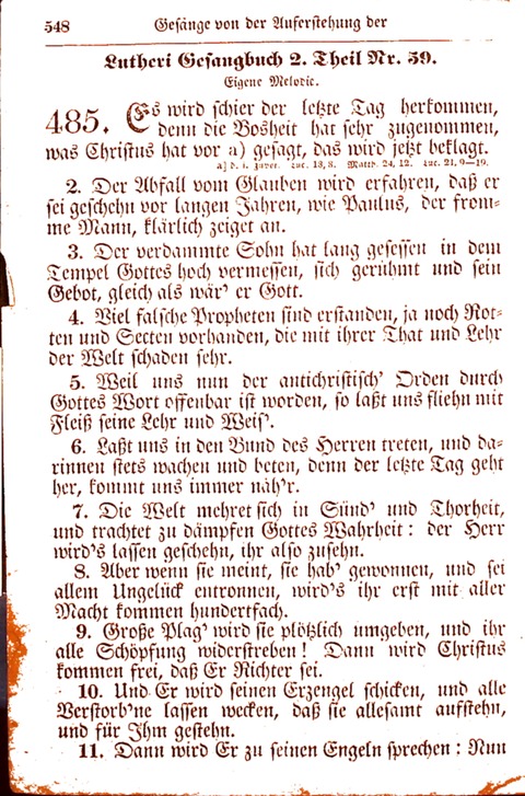 Evangelisch-Lutherisches Gesang-Buch: worin die gebräuchlichsten alten Kirchen-Lieder Dr. M. Lutheri und anderer reinen lehrer und zeugen Gottes, zur Befoerderung der wahren ... (2. verm. Aus.) page 549