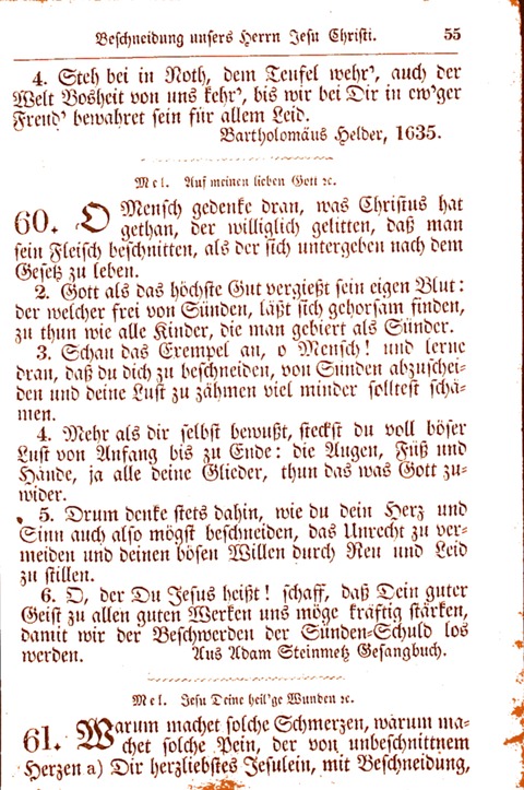 Evangelisch-Lutherisches Gesang-Buch: worin die gebräuchlichsten alten Kirchen-Lieder Dr. M. Lutheri und anderer reinen lehrer und zeugen Gottes, zur Befoerderung der wahren ... (2. verm. Aus.) page 55