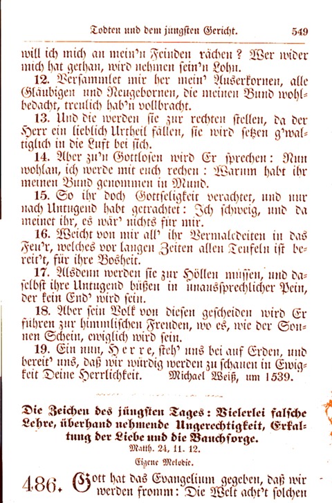 Evangelisch-Lutherisches Gesang-Buch: worin die gebräuchlichsten alten Kirchen-Lieder Dr. M. Lutheri und anderer reinen lehrer und zeugen Gottes, zur Befoerderung der wahren ... (2. verm. Aus.) page 550