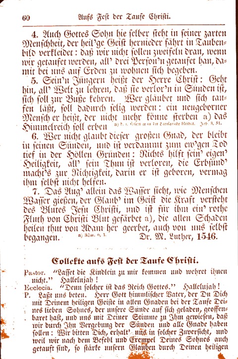 Evangelisch-Lutherisches Gesang-Buch: worin die gebräuchlichsten alten Kirchen-Lieder Dr. M. Lutheri und anderer reinen lehrer und zeugen Gottes, zur Befoerderung der wahren ... (2. verm. Aus.) page 60