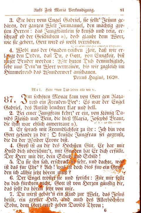 Evangelisch-Lutherisches Gesang-Buch: worin die gebräuchlichsten alten Kirchen-Lieder Dr. M. Lutheri und anderer reinen lehrer und zeugen Gottes, zur Befoerderung der wahren ... (2. verm. Aus.) page 81