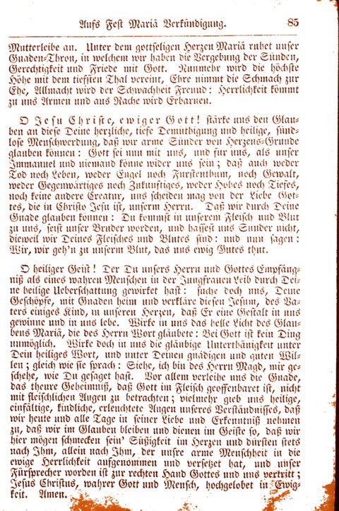 Evangelisch-Lutherisches Gesang-Buch: worin die gebräuchlichsten alten Kirchen-Lieder Dr. M. Lutheri und anderer reinen lehrer und zeugen Gottes, zur Befoerderung der wahren ... (2. verm. Aus.) page 85