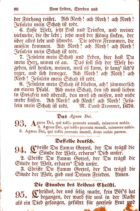 Evangelisch-Lutherisches Gesang-Buch: worin die gebräuchlichsten alten Kirchen-Lieder Dr. M. Lutheri und anderer reinen lehrer und zeugen Gottes, zur Befoerderung der wahren ... (2. verm. Aus.) page 90