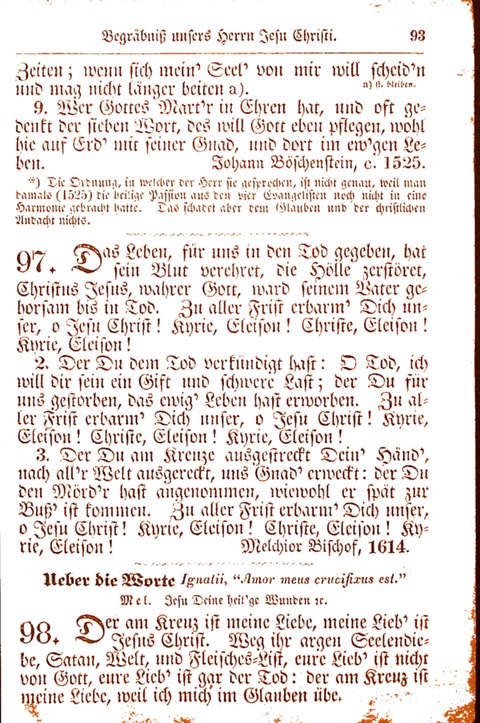 Evangelisch-Lutherisches Gesang-Buch: worin die gebräuchlichsten alten Kirchen-Lieder Dr. M. Lutheri und anderer reinen lehrer und zeugen Gottes, zur Befoerderung der wahren ... (2. verm. Aus.) page 93