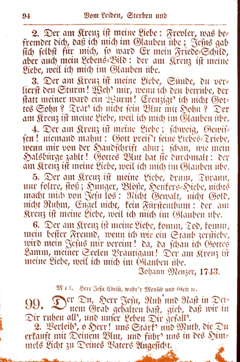 Evangelisch-Lutherisches Gesang-Buch: worin die gebräuchlichsten alten Kirchen-Lieder Dr. M. Lutheri und anderer reinen lehrer und zeugen Gottes, zur Befoerderung der wahren ... (2. verm. Aus.) page 94