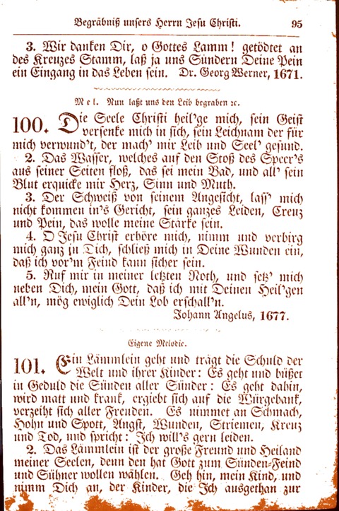 Evangelisch-Lutherisches Gesang-Buch: worin die gebräuchlichsten alten Kirchen-Lieder Dr. M. Lutheri und anderer reinen lehrer und zeugen Gottes, zur Befoerderung der wahren ... (2. verm. Aus.) page 95