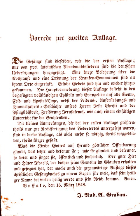 Evangelisch-Lutherisches Gesang-Buch: worin die gebräuchlichsten alten Kirchen-Lieder Dr. M. Lutheri und anderer reinen lehrer und zeugen Gottes, zur Befoerderung der wahren ... (2. verm. Aus.) page vi