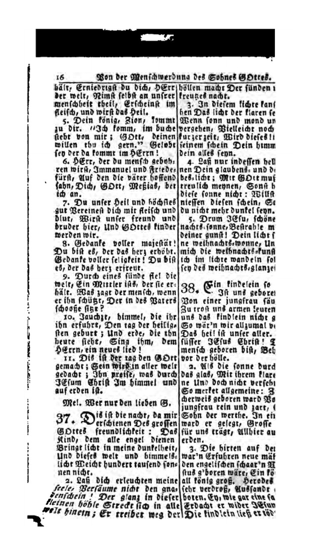 Erbauliche Lieder-Sammlung: zum gottestdienstlichen Gebrauch in den Vereinigten Evangelische-Lutherischen Gemeinen in Pennsylvanien und den benachbarten Staaten (Die Achte verm. ... Aufl.) page 16