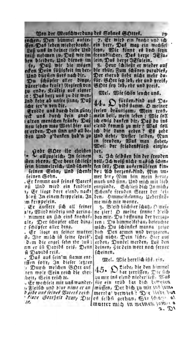 Erbauliche Lieder-Sammlung: zum gottestdienstlichen Gebrauch in den Vereinigten Evangelische-Lutherischen Gemeinen in Pennsylvanien und den benachbarten Staaten (Die Achte verm. ... Aufl.) page 19