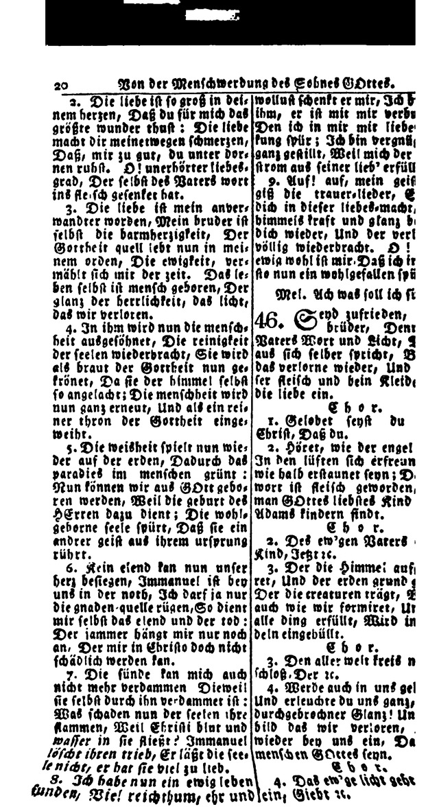 Erbauliche Lieder-Sammlung: zum gottestdienstlichen Gebrauch in den Vereinigten Evangelische-Lutherischen Gemeinen in Pennsylvanien und den benachbarten Staaten (Die Achte verm. ... Aufl.) page 20