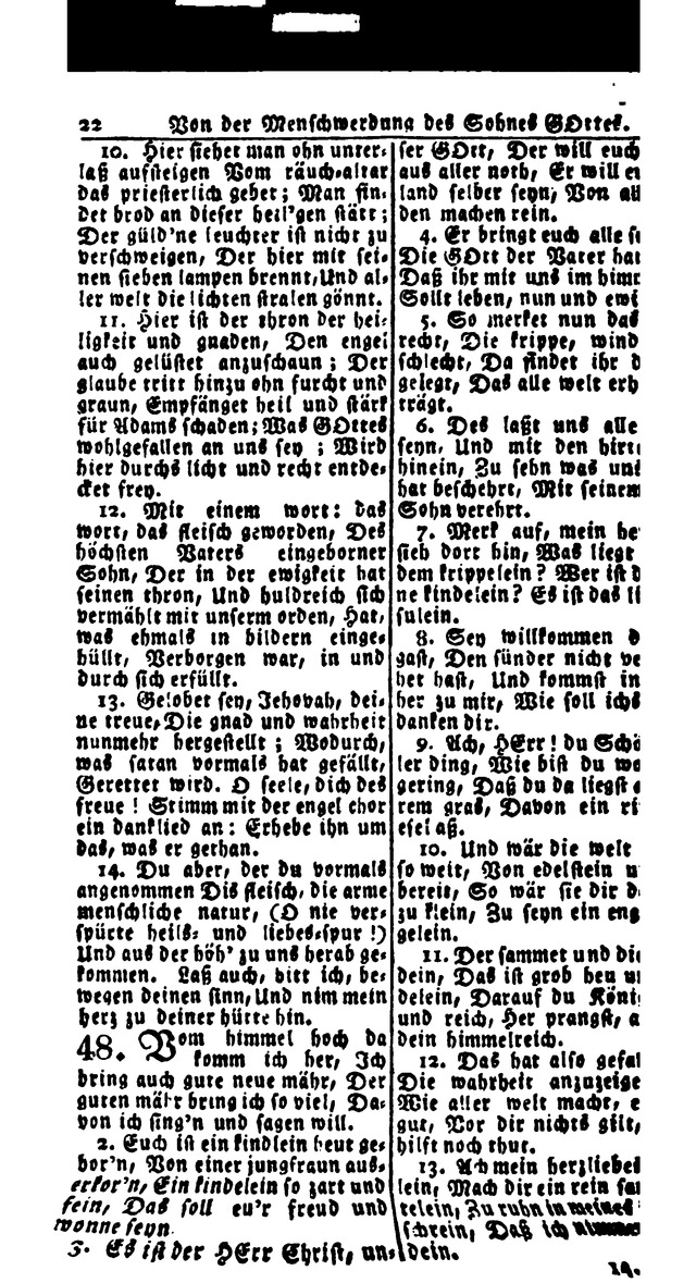 Erbauliche Lieder-Sammlung: zum gottestdienstlichen Gebrauch in den Vereinigten Evangelische-Lutherischen Gemeinen in Pennsylvanien und den benachbarten Staaten (Die Achte verm. ... Aufl.) page 22