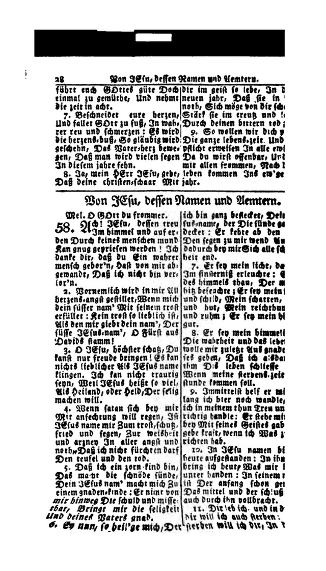 Erbauliche Lieder-Sammlung: zum gottestdienstlichen Gebrauch in den Vereinigten Evangelische-Lutherischen Gemeinen in Pennsylvanien und den benachbarten Staaten (Die Achte verm. ... Aufl.) page 28