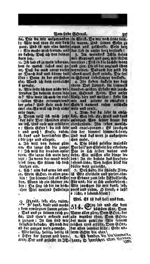 Erbauliche Lieder-Sammlung: zum gottestdienstlichen Gebrauch in den Vereinigten Evangelische-Lutherischen Gemeinen in Pennsylvanien und den benachbarten Staaten (Die Achte verm. ... Aufl.) page 329