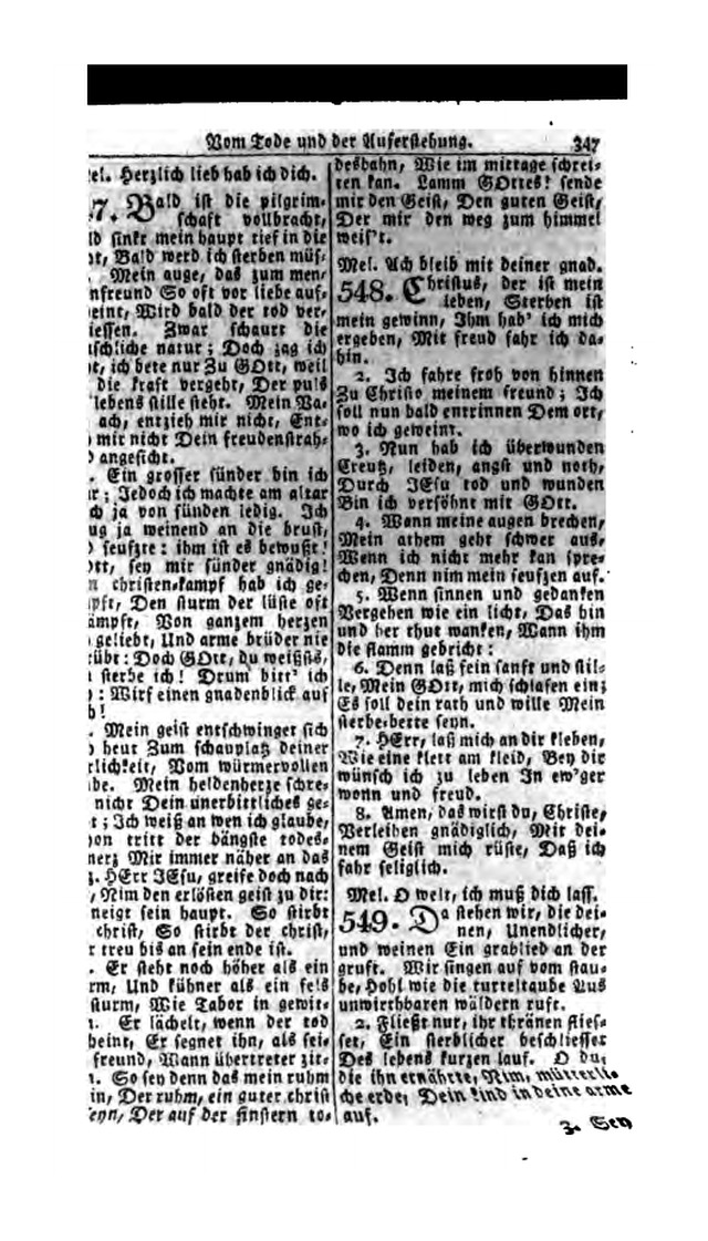 Erbauliche Lieder-Sammlung: zum gottestdienstlichen Gebrauch in den Vereinigten Evangelische-Lutherischen Gemeinen in Pennsylvanien und den benachbarten Staaten (Die Achte verm. ... Aufl.) page 345