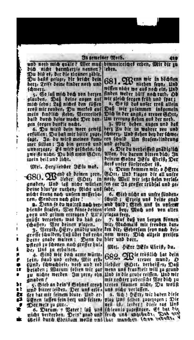 Erbauliche Lieder-Sammlung: zum gottestdienstlichen Gebrauch in den Vereinigten Evangelische-Lutherischen Gemeinen in Pennsylvanien und den benachbarten Staaten (Die Achte verm. ... Aufl.) page 425