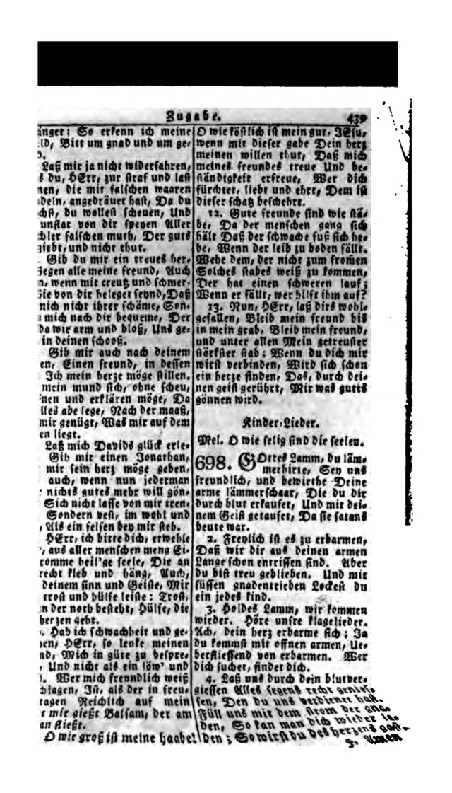 Erbauliche Lieder-Sammlung: zum gottestdienstlichen Gebrauch in den Vereinigten Evangelische-Lutherischen Gemeinen in Pennsylvanien und den benachbarten Staaten (Die Achte verm. ... Aufl.) page 435