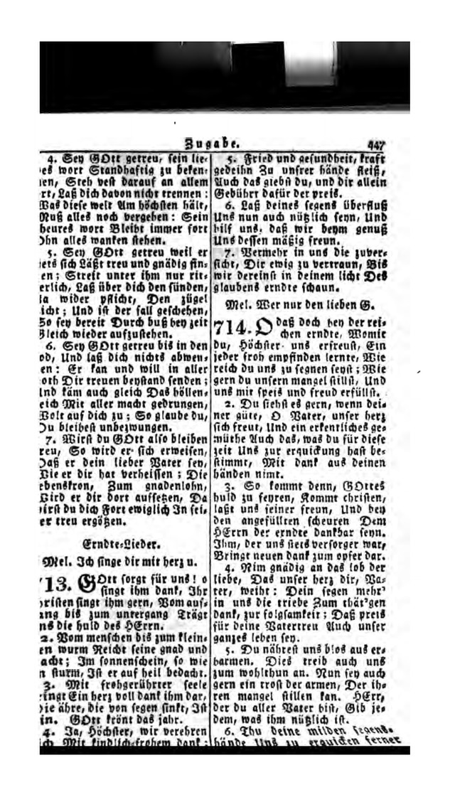 Erbauliche Lieder-Sammlung: zum gottestdienstlichen Gebrauch in den Vereinigten Evangelische-Lutherischen Gemeinen in Pennsylvanien und den benachbarten Staaten (Die Achte verm. ... Aufl.) page 443