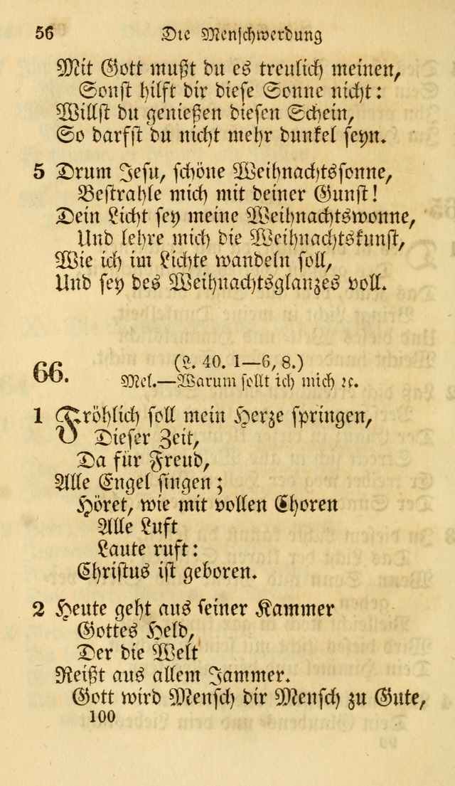 Evangelische Lieder-Sammlung: genommen aus der Liedersammlung und dem Gemeinschaftlichen Gesangbuch in den evanglischen Gemeinen page 100