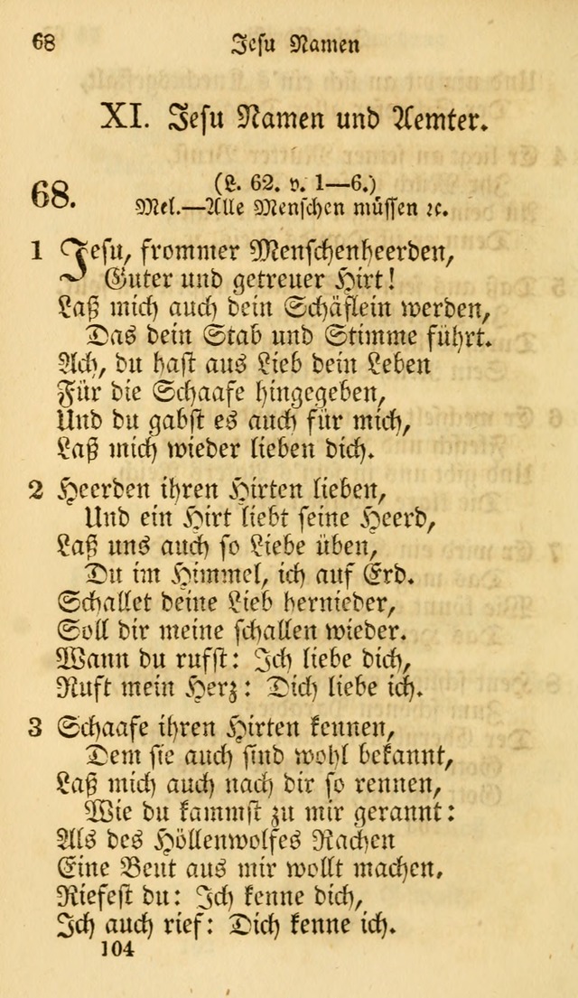 Evangelische Lieder-Sammlung: genommen aus der Liedersammlung und dem Gemeinschaftlichen Gesangbuch in den evanglischen Gemeinen page 104